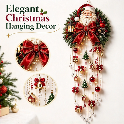 🎅 Elegant Christmas Hanging Decor – Festive Santa Swag 🎄