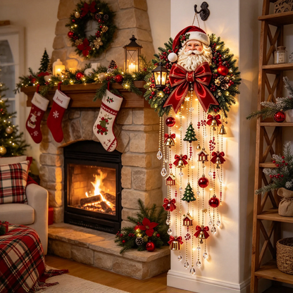 🎅 Elegant Christmas Hanging Decor – Festive Santa Swag 🎄