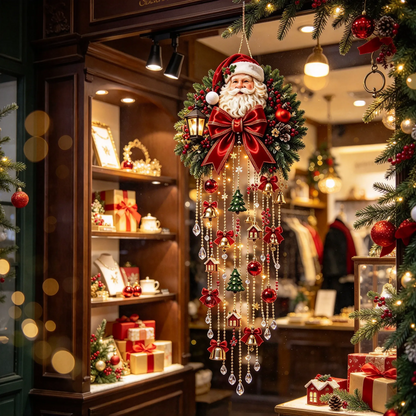 🎅 Elegant Christmas Hanging Decor – Festive Santa Swag 🎄