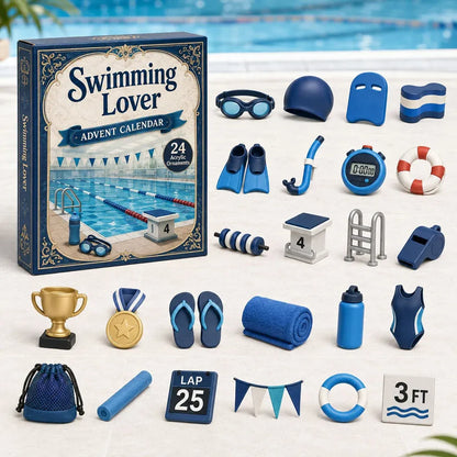 ⏳ Last Day 49% OFF – 🏊 Swim-Life Advent Calendar 2026 | 24 Swim-Themed 3D Figurines 💦