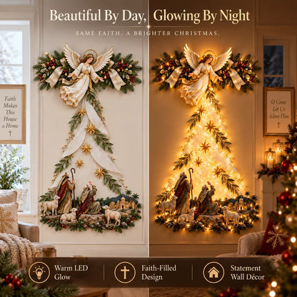 ✨ Christmas Angel Shepherd Wall Art With LED Lights