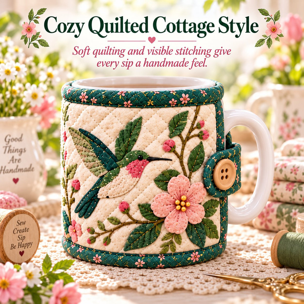✨🌸Garden Quilted Mug Cozy DIY Kit