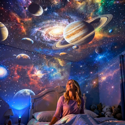 🔥Last Day Promotion 70% OFF🔥Night Light Projector 🔥5D Galaxy Ocean Projector for Bedroom