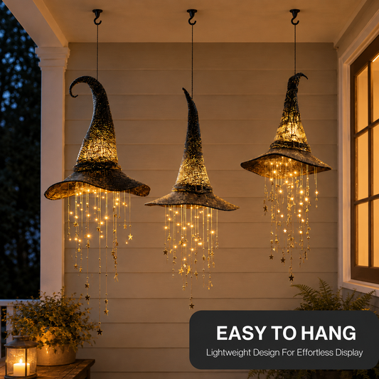 🎃 Halloween Early Bird Sale 49% OFF-🧙Lighted Witch Hat Hanging Chime