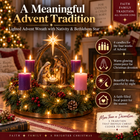 ✝️ Lighted Nativity Advent Wreath – A Sacred 4-Week Christmas Tradition🕯️