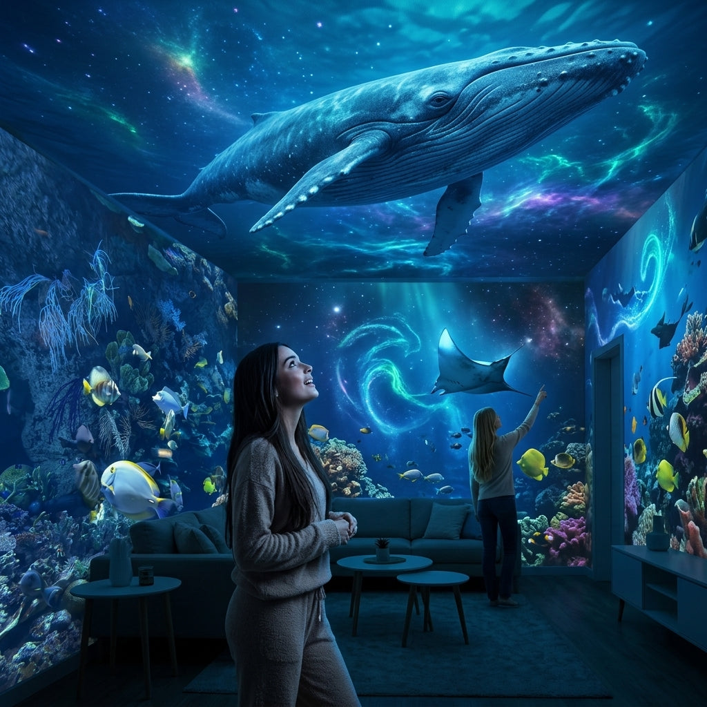 🔥Last Day Promotion 70% OFF🔥Night Light Projector 🔥5D Galaxy Ocean Projector for Bedroom