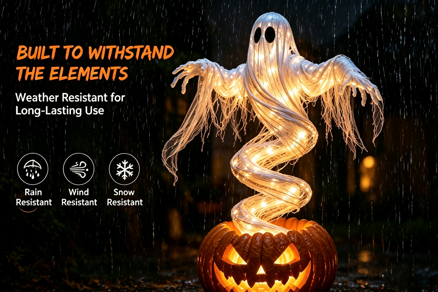 👻 A Ghost That Swirls Above a Glowing Pumpkin