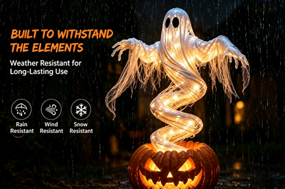 👻 A Ghost That Swirls Above a Glowing Pumpkin