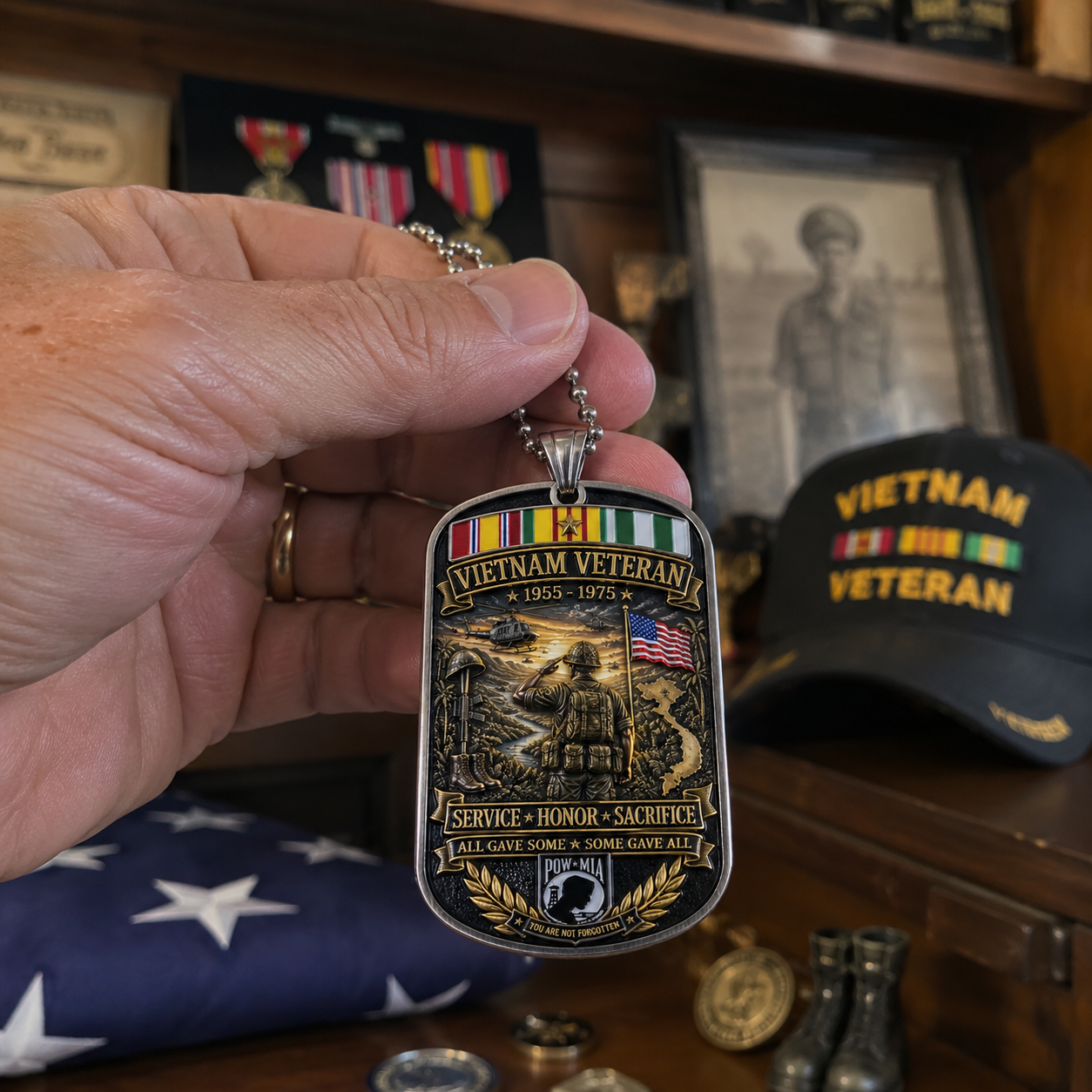 🇺🇸 Last Day Promo: 49% OFF 🎖️Vietnam Veteran All Gave Some Some Gave All Tribute Dog Tag Necklace