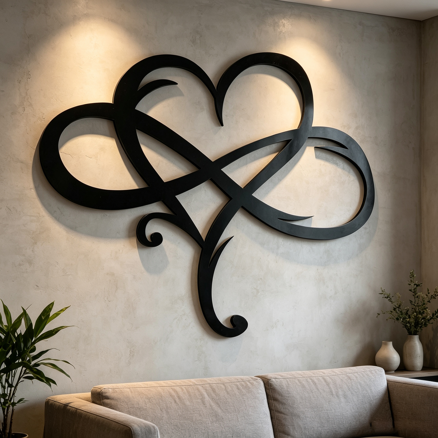 Iron Wall Decoration with Infinite Heart
