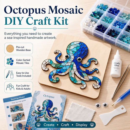 🔥LAST DAY 50% OFF - 🌊 Octopus Mosaic Kit | Beginner-Friendly DIY Glass Craft with Step-by-Step Instructions⭐Beginner-Friendly