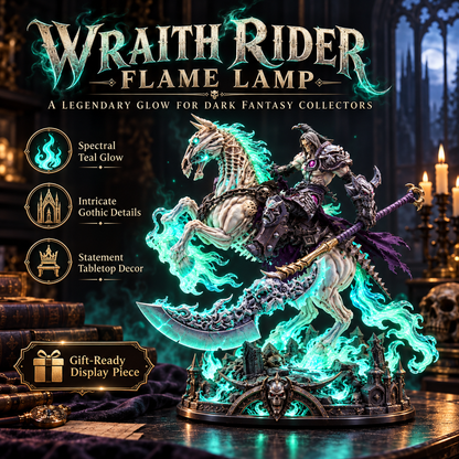 💀🔥 Wraith Rider™ Soulfire Horseman Lamp – Gothic Undead Knight Collector Light
