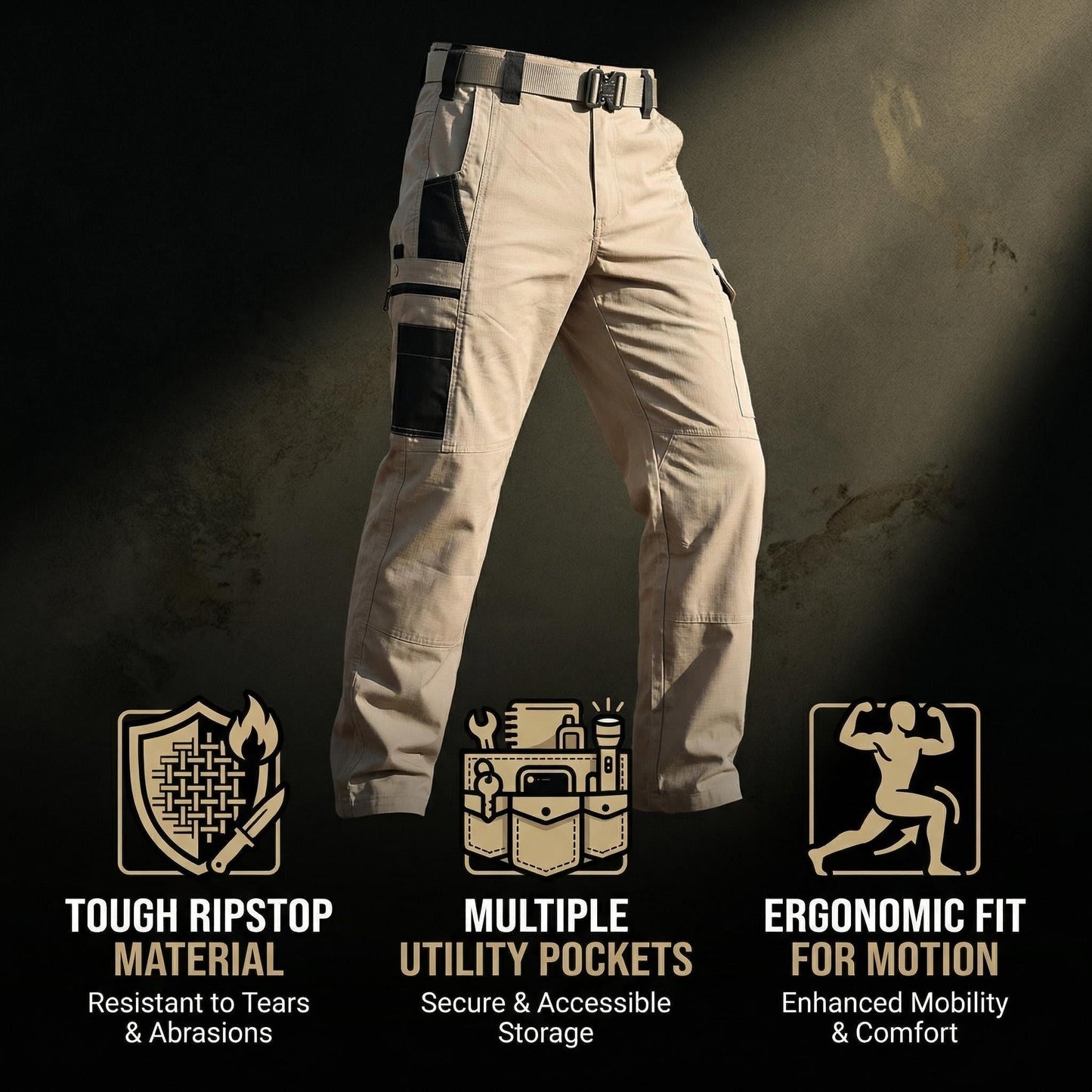 Indestructible Tactical Pants - Ripstop & Water-Resistant Work Cargoes