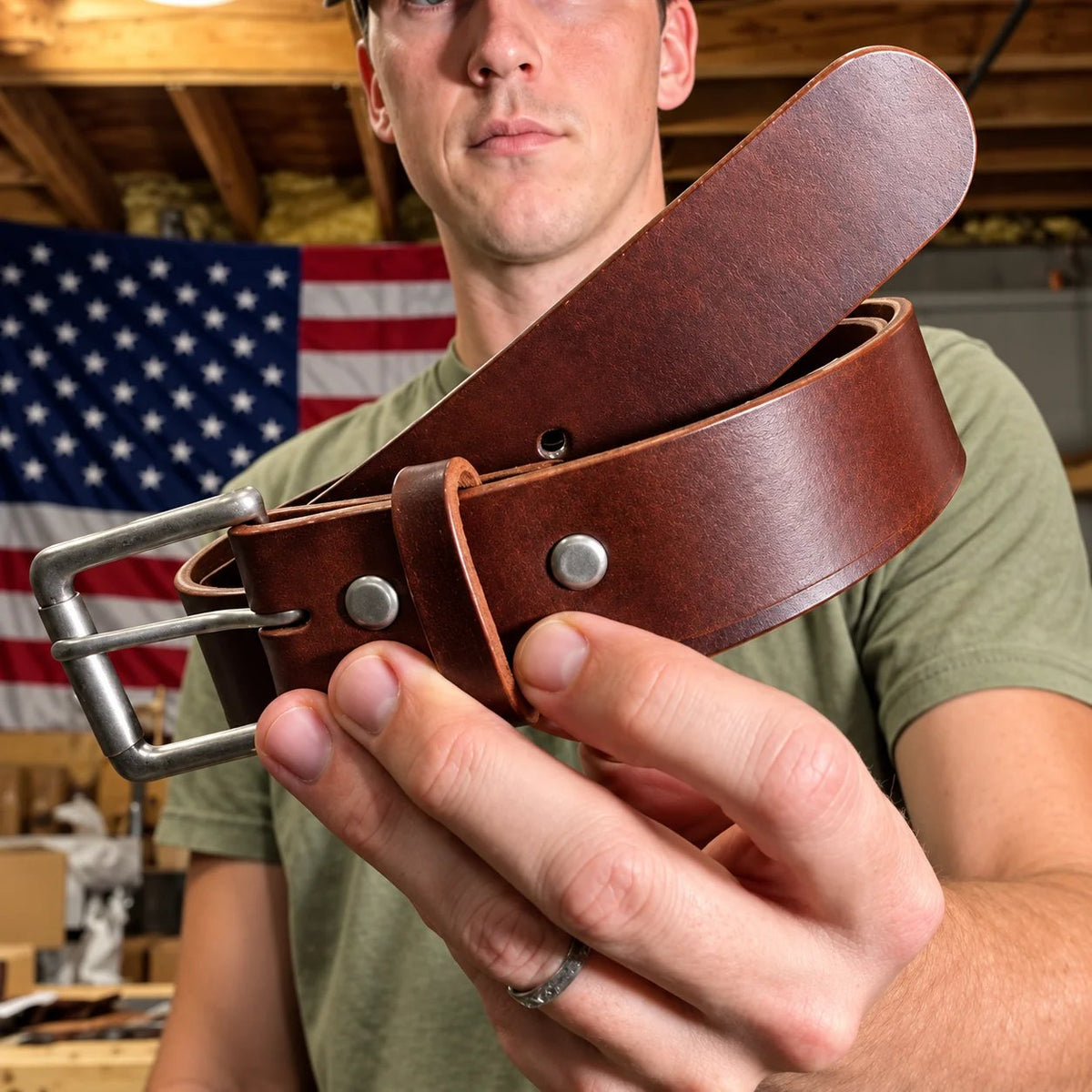 🔥 100% Handmade Full-Grain Buffalo Leather Belt – Built to Last