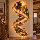 🤠 Western Cowboy LED Wall Decor – Lighted Wild West Desert Scene with Horseback Rider, Cactus & Ranch Details