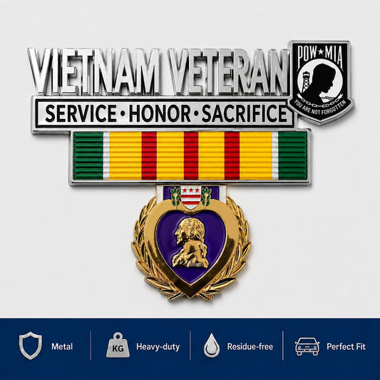 🇺🇸 Last Day Promo: 49% OFF 🎖️- Vietnam Veteran Tribute Car Emblem Metal Badge