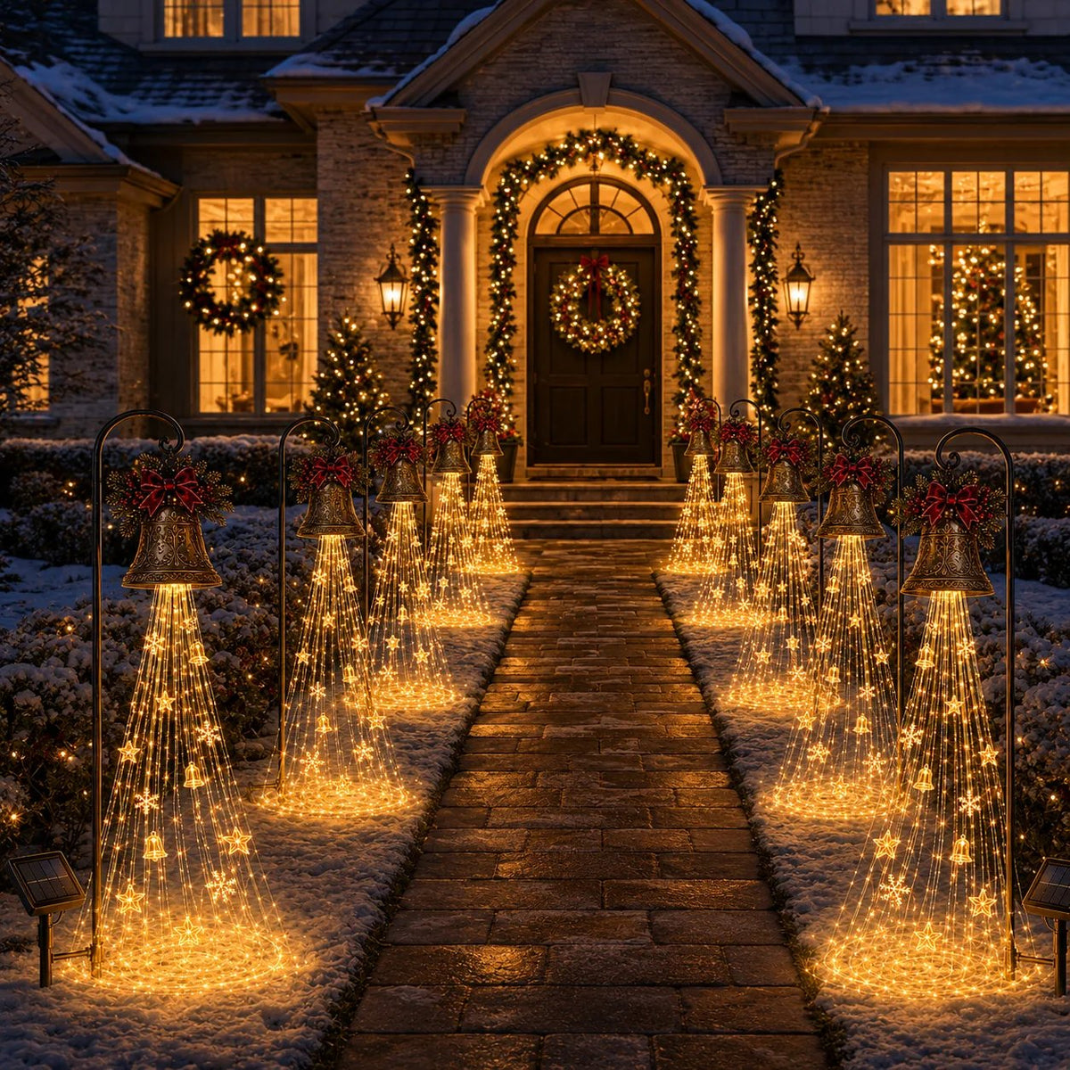 🎄Christmas Early Bird Deal- Christmas Bell Cascade Solar Yard Light✨