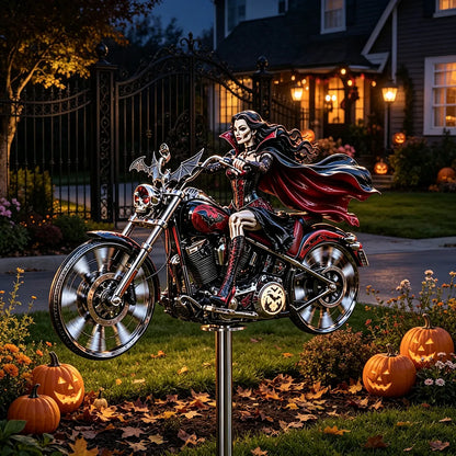 🎃 BikerSpooky™ Halloween Motorcycle Garden Windmill 🏍️