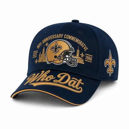 🇺🇸 Last Day Promo: 49% OFF⚜️🏈Who Dat 60th Anniversary Baseball Cap
