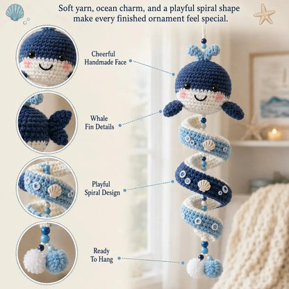 🌊Sea-animal themed crochet hanging kit (spiral) for beginners | Complete kit with all tools and step-by-step guide included💕