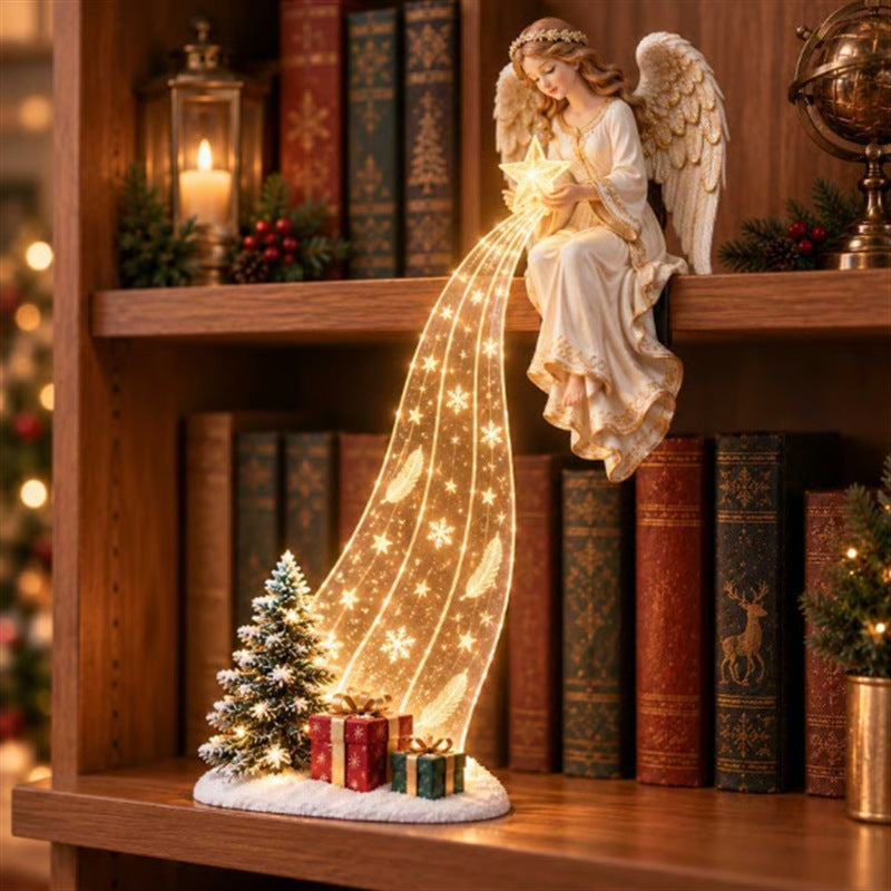 🎅✨Christmas Shelf Sitter Figurine With Light Curtain Decor