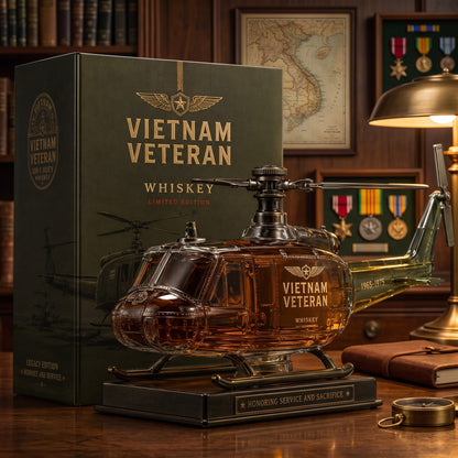 🎖️Vietnam Veteran  Military Helicopter 1965-1975 Whiskey Bottle