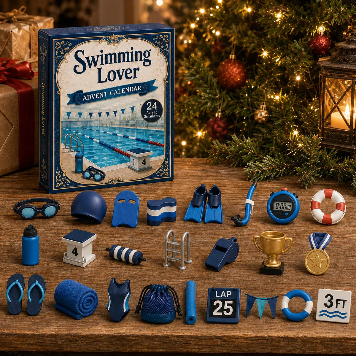 ⏳ Last Day 49% OFF – 🏊 Swim-Life Advent Calendar 2026 | 24 Swim-Themed 3D Figurines 💦