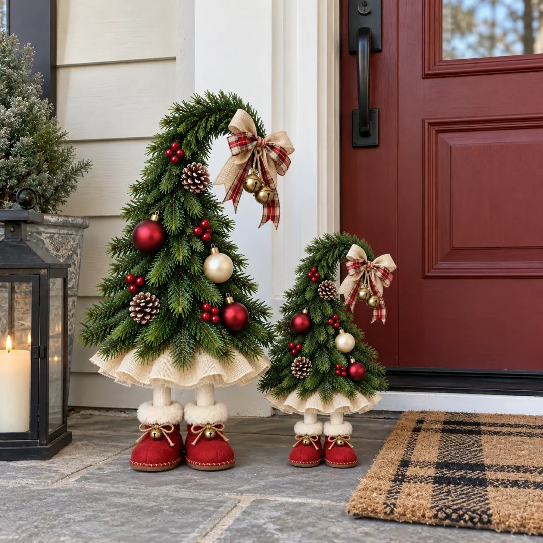 Christmas elf tree displayed in a holiday room