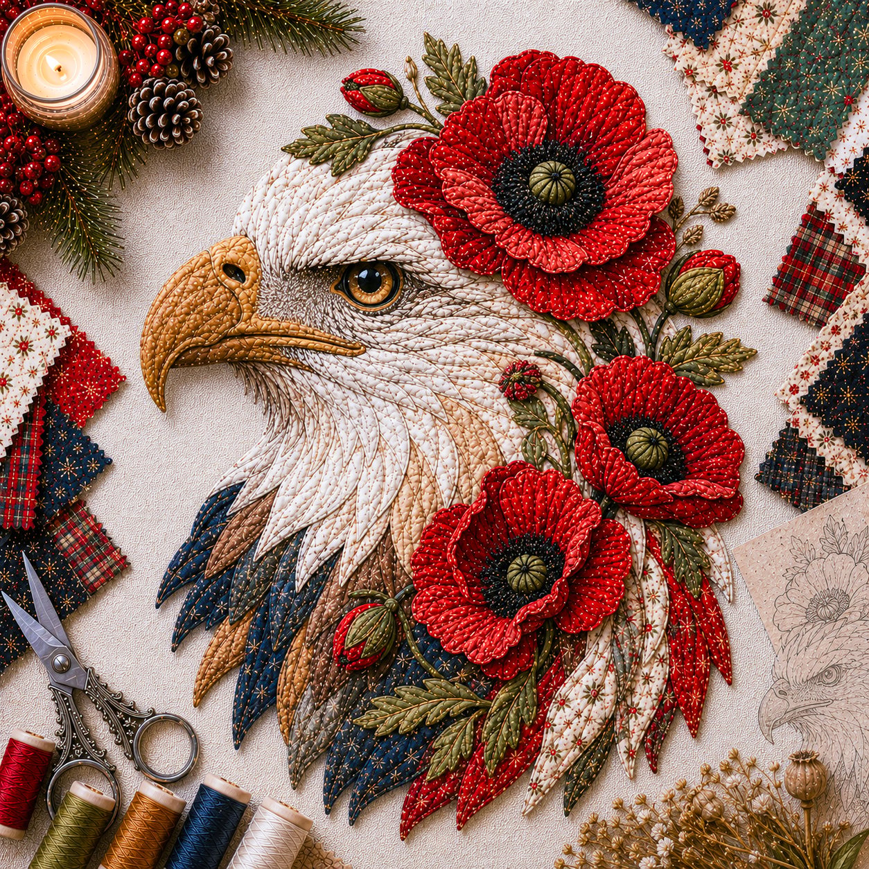 🦅 Eagle Fabric Art Kit