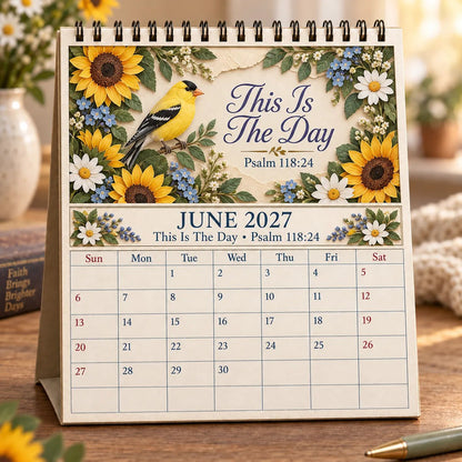 ✝️ 3D Christian Calendar 2027 | 12 Scripture Designs with Nature Scenes, Birds &amp; Flowers for Faith-Filled Homes &amp; Meaningful Gifts 🎁
