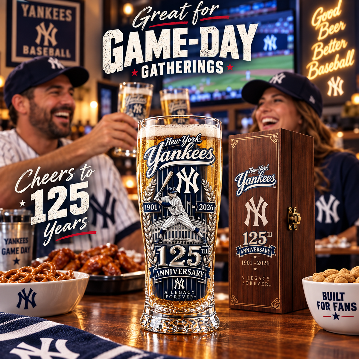 🏆 Let’s Go Tribe! 125th Anniversary Commemorative Pint Glass🎁