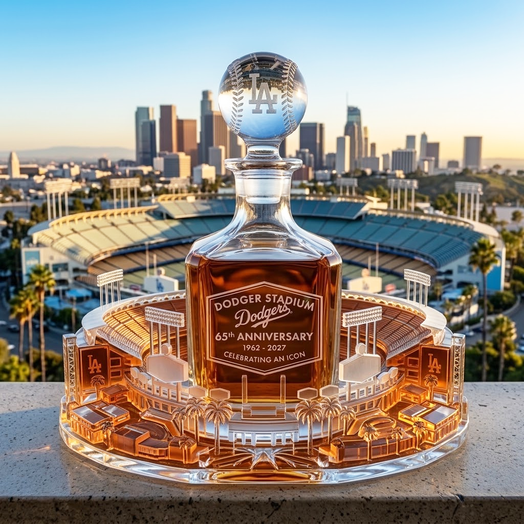 It’s time for Dodger Baseball! Dodger Stadium 65th Anniversary Whiskey Bottle