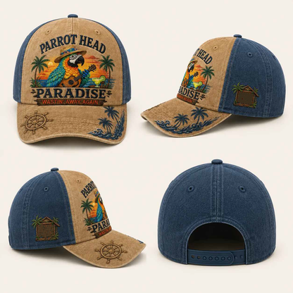 🦜Wastin’ Away Again Parrot Head Hat for Jimmy Buffett Fans 🏝️Parrot Head Paradise Cap