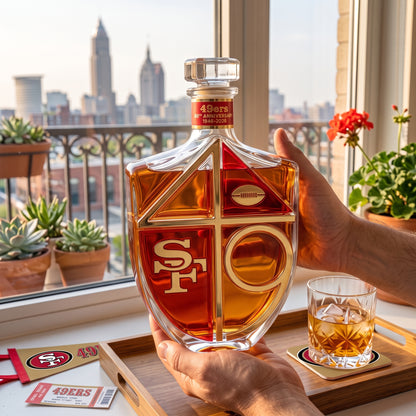 49ers 80th Anniversary Whiskey Bottle