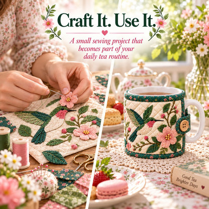✨🌸Garden Quilted Mug Cozy DIY Kit