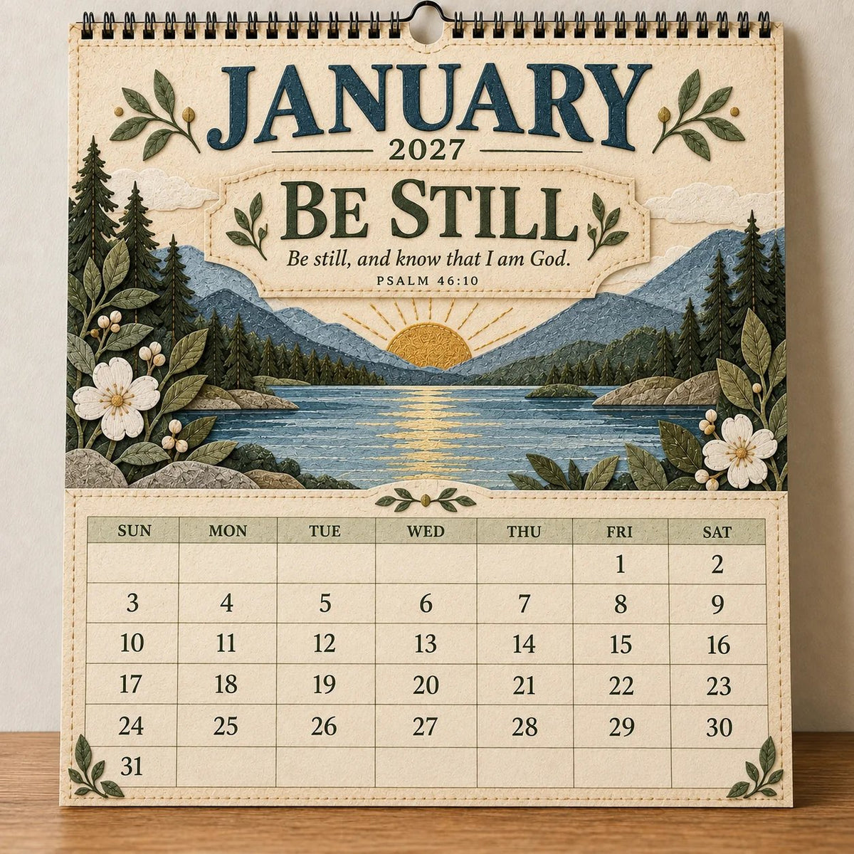 ✝️ 2027 Psalms Wall Calendar | Monthly Scripture &amp; Christian Artwork