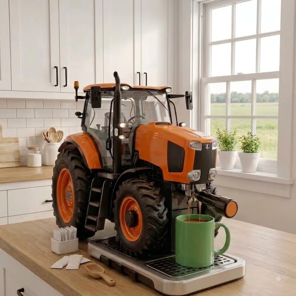 🚜☕ Coffee Machine Tractor – The Coffee Maker with More Horsepower