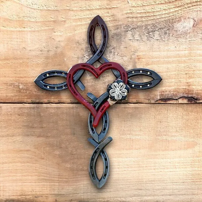 -Blessed Horseshoe Cross with Heart A Symbol of Faith, Protection, and Love That Endures(𝑱𝒐𝒓𝒅𝒂𝒏 𝑴𝒂𝒚𝒏𝒂𝒓𝒅 𝑯𝒂𝒏𝒅𝒎𝒂𝒅𝒆®)
