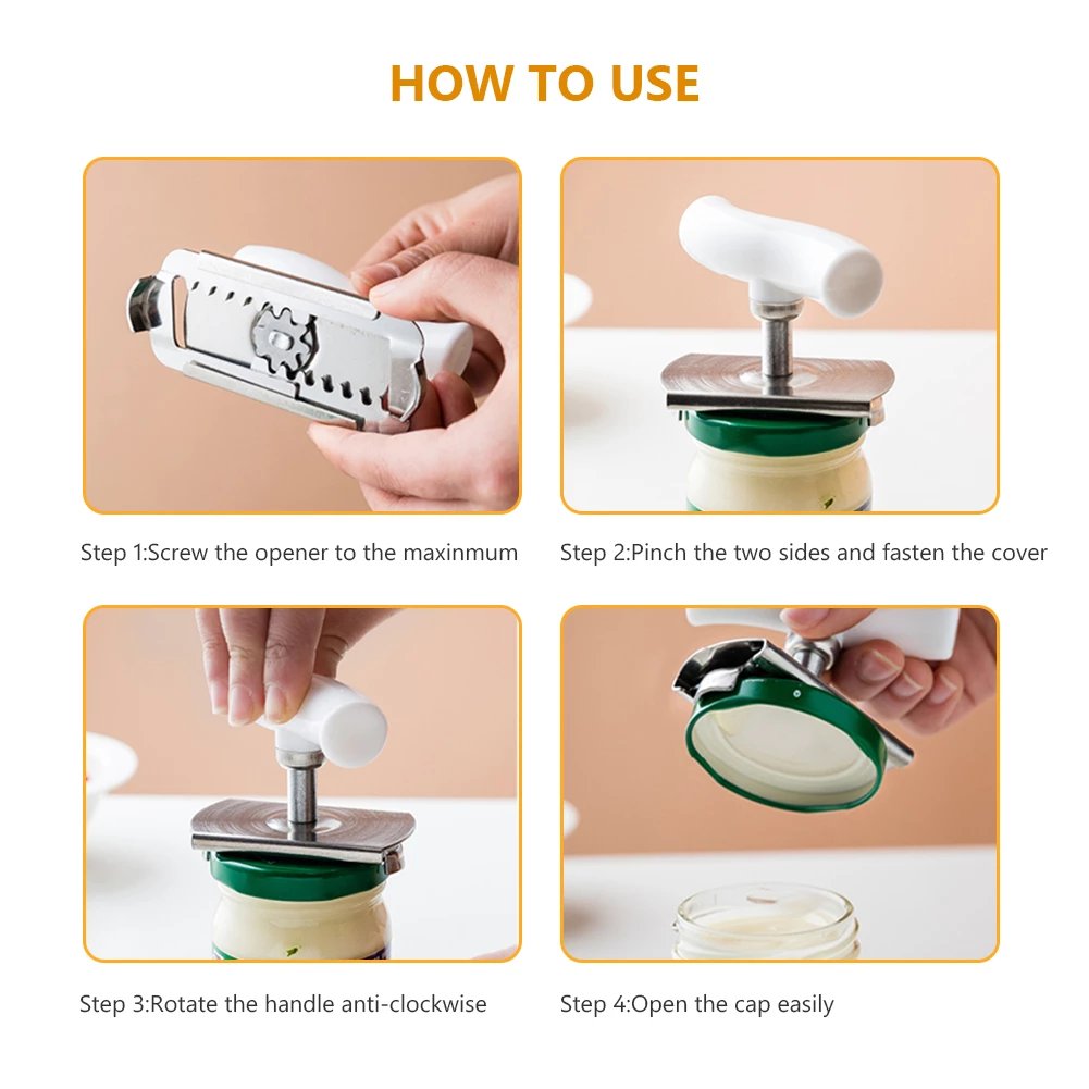 Stainless Steel Jar Opener & Bottle Lid Remover