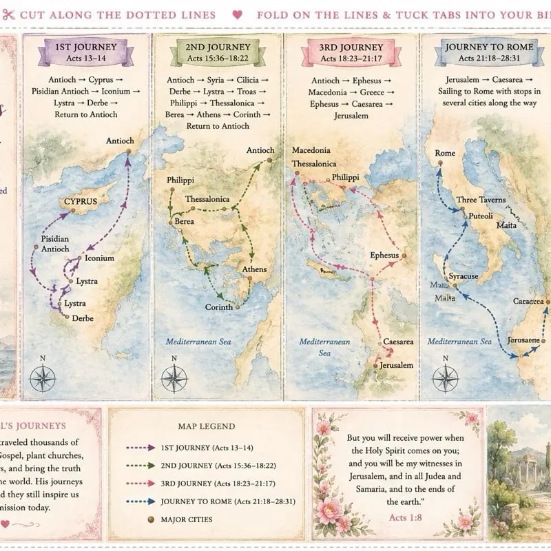 📖✝️Bible Study Tip-In Maps – Visual Scripture Maps for Deeper Bible Study & Journaling