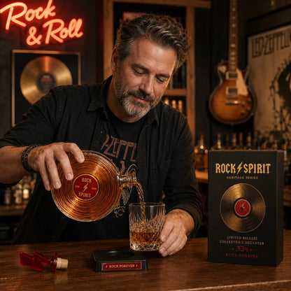 ⚡Rock Spirit 33⅓ RPM Vinyl Record Whiskey Decanter – Rock Forever Collector’s Edition