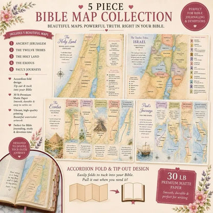📖✝️Bible Study Tip-In Maps – Visual Scripture Maps for Deeper Bible Study & Journaling