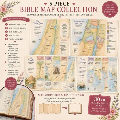 📖✝️Bible Study Tip-In Maps – Visual Scripture Maps for Deeper Bible Study & Journaling