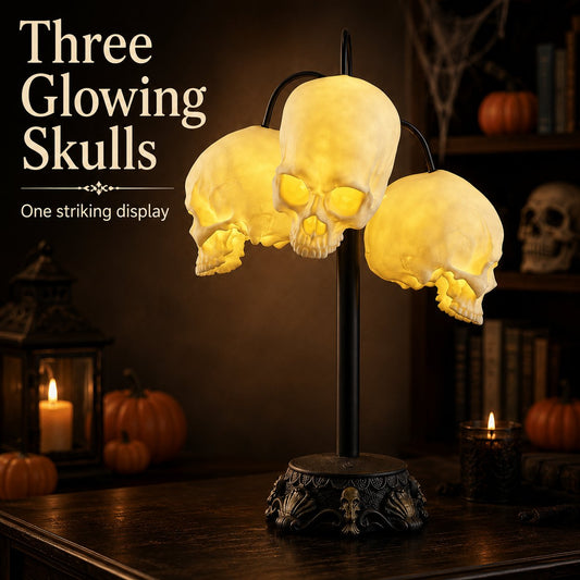 💀Triple Terror Glowing Skull Display