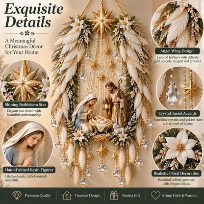 ✨👼 Heavenly Angel Wings Nativity Light✨ – Lighted Christmas Wall Decor ✈️