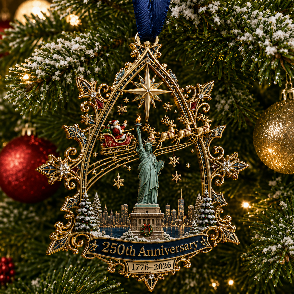 🔥250th Anniversary: Santa Flying Over the White House on a Snowy Night