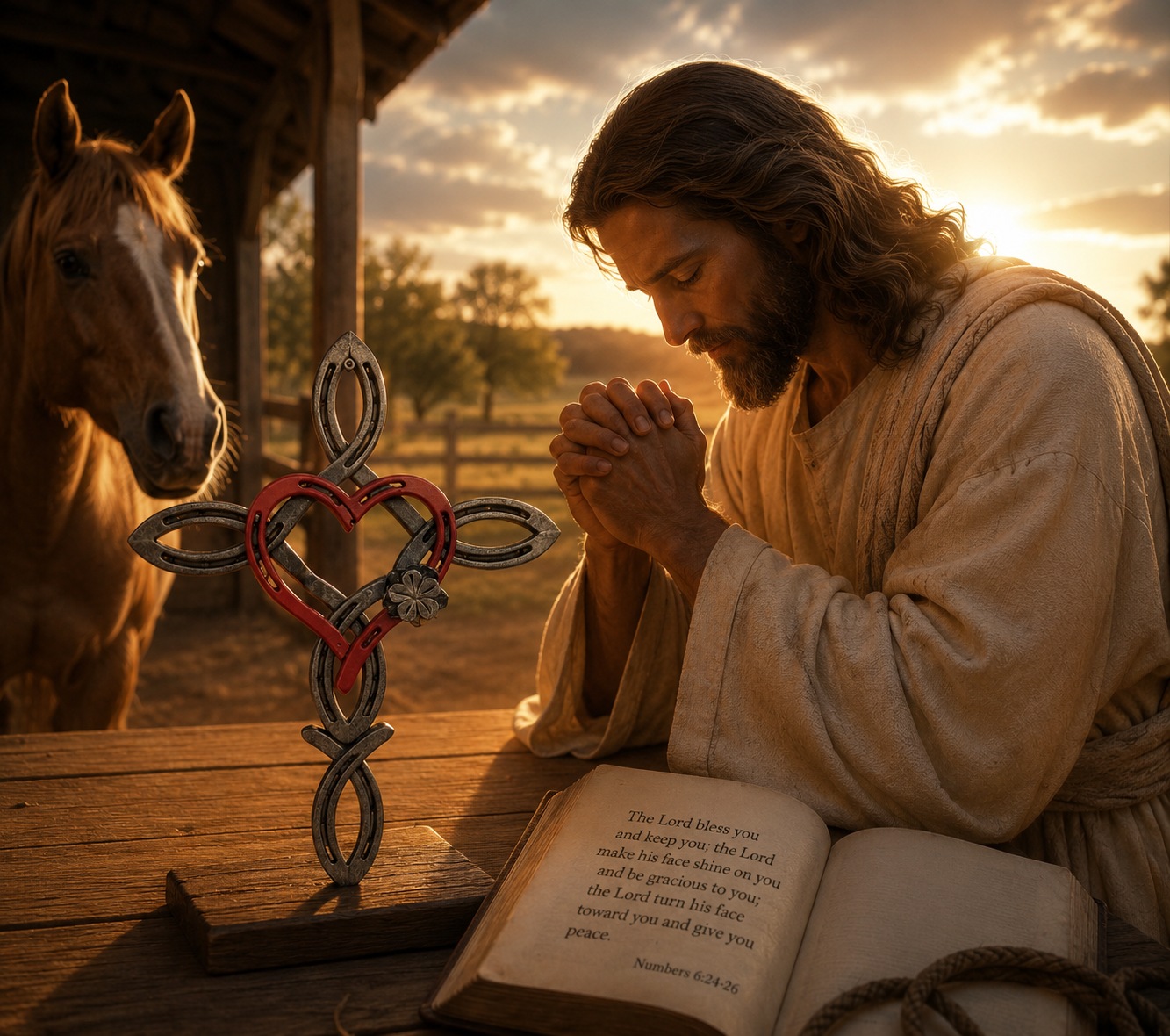 -Blessed Horseshoe Cross with Heart A Symbol of Faith, Protection, and Love That Endures(𝑱𝒐𝒓𝒅𝒂𝒏 𝑴𝒂𝒚𝒏𝒂𝒓𝒅 𝑯𝒂𝒏𝒅𝒎𝒂𝒅𝒆®)