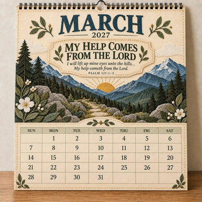 ✝️ 2027 Psalms Wall Calendar | Monthly Scripture &amp; Christian Artwork