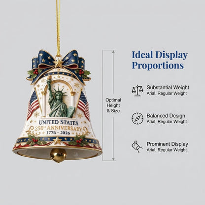 Voice of Liberty – US 250th Anniversary (1776–2026) Commemorative Bell Ornament