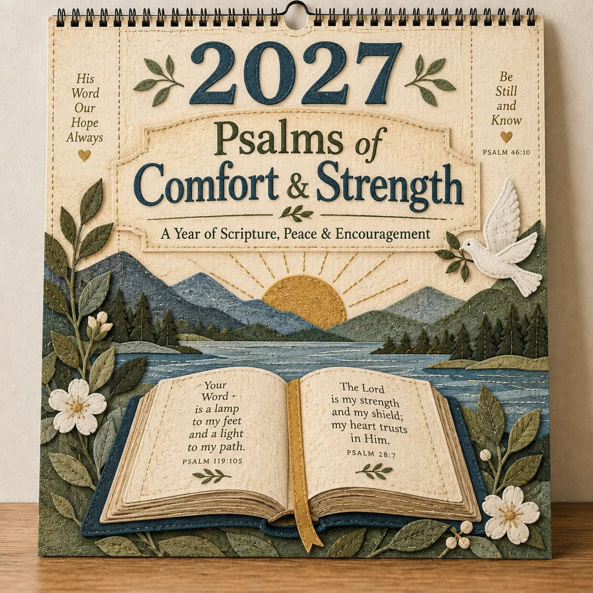 ✝️ 2027 Psalms Wall Calendar | Monthly Scripture &amp; Christian Artwork